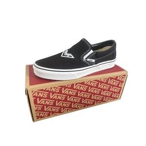 Vans Classic Slip On Black Sneaker W/Print Sz Men 8 Women 9.5 EU40.5 VN000EYEBLK
